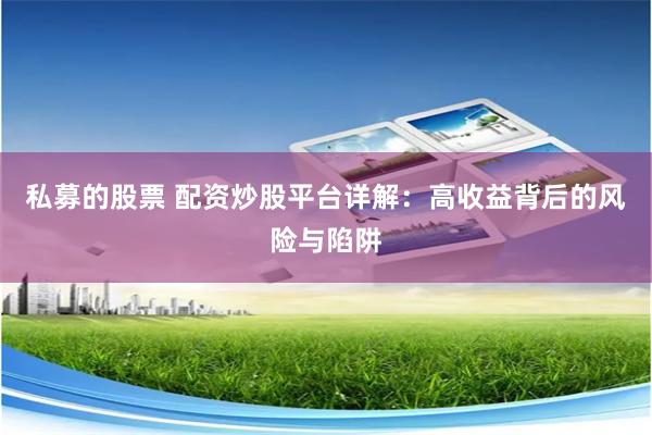 私募的股票 配资炒股平台详解：高收益背后的风险与陷阱